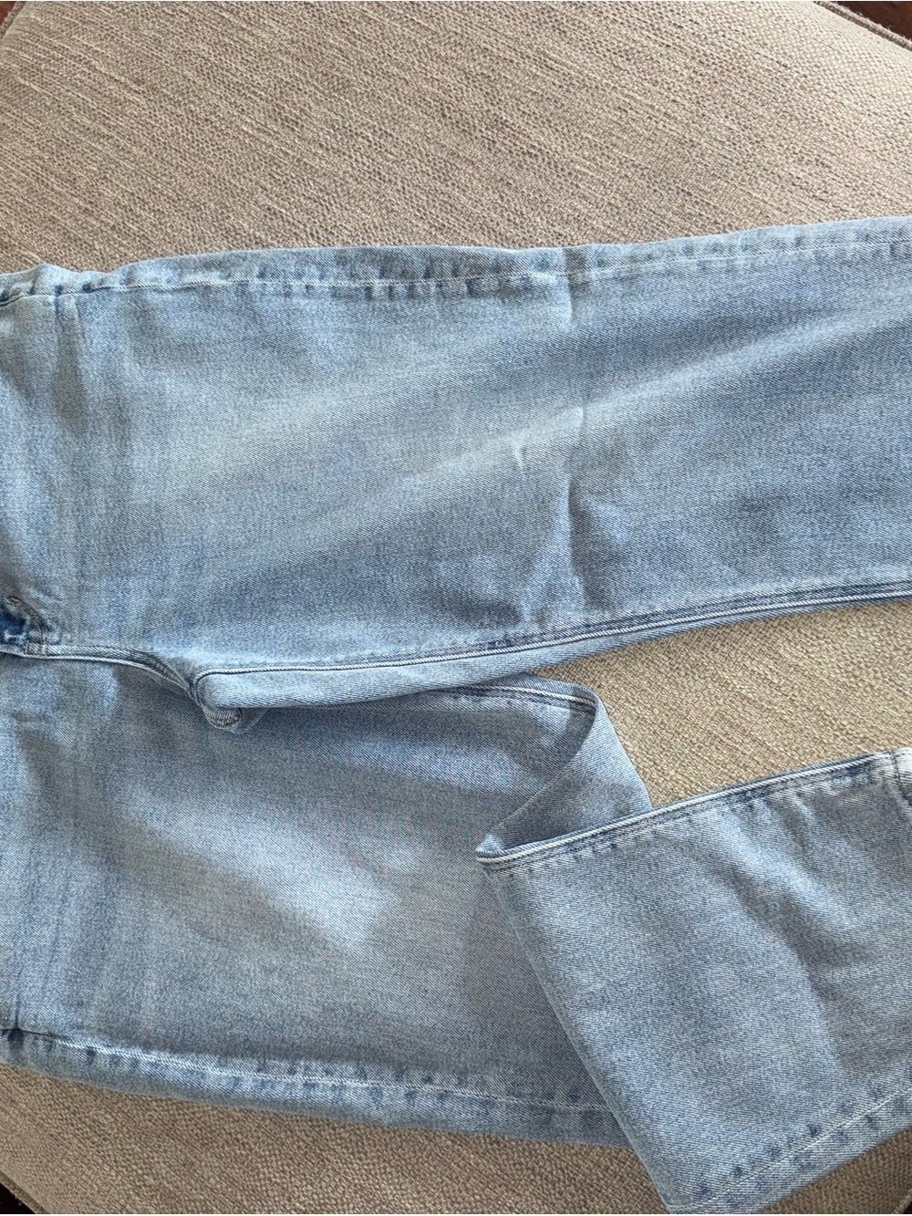 American Eagle Outfitters Pale Blue Straight-Leg Jeans